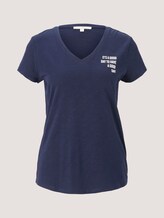 T-Shirt mit V-Ausschnitt - Frauen - Real Navy Blue T-Shirt mit V-Ausschnitt - Frauen - Real Navy Blue - 7 - TOM TAILOR Denim