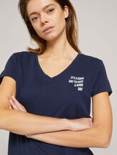 T-Shirt mit V-Ausschnitt - Frauen - Real Navy Blue T-Shirt mit V-Ausschnitt - Frauen - Real Navy Blue - 9 - TOM TAILOR Denim