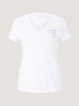 T-Shirt mit V-Ausschnitt - Frauen - White T-Shirt mit V-Ausschnitt - Frauen - White - 7 - TOM TAILOR Denim