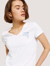 T-Shirt mit V-Ausschnitt - Frauen - White T-Shirt mit V-Ausschnitt - Frauen - White - 9 - TOM TAILOR Denim