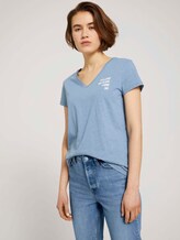 T-Shirt mit V-Ausschnitt - Frauen - soft mid blue T-Shirt mit V-Ausschnitt - Frauen - soft mid blue - 5 - TOM TAILOR Denim