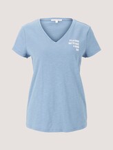 T-Shirt mit V-Ausschnitt - Frauen - soft mid blue T-Shirt mit V-Ausschnitt - Frauen - soft mid blue - 7 - TOM TAILOR Denim