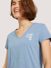 T-Shirt mit V-Ausschnitt - Frauen - soft mid blue T-Shirt mit V-Ausschnitt - Frauen - soft mid blue - 9 - TOM TAILOR Denim