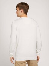 gemêleerde gebreide trui - Mannen - Knit White gemêleerde gebreide trui - Mannen - Knit White - 2 - TOM TAILOR