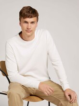 gemêleerde gebreide trui - Mannen - Knit White gemêleerde gebreide trui - Mannen - Knit White - 5 - TOM TAILOR