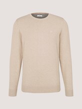 Melierter Strickpullover - Männer - beige dark melange Melierter Strickpullover - Männer - beige dark melange - 7 - TOM TAILOR
