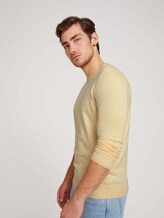 Melierter Strickpullover - Männer - soft straw yellow melange Melierter Strickpullover - Männer - soft straw yellow melange - 5 - TOM TAILOR