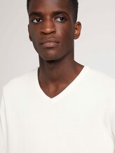 gemêleerde trui met V-hals - Mannen - Knit White gemêleerde trui met V-hals - Mannen - Knit White - 9 - TOM TAILOR