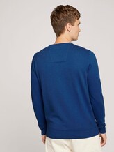 Melierter Pullover mit V-Ausschnitt - Männer - bright blue melange Melierter Pullover mit V-Ausschnitt - Männer - bright blue melange - 2 - TOM TAILOR