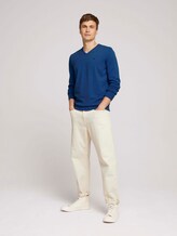 Melierter Pullover mit V-Ausschnitt - Männer - bright blue melange Melierter Pullover mit V-Ausschnitt - Männer - bright blue melange - 3 - TOM TAILOR