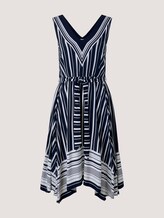 Gemustertes Tuchkleid mit Print - Frauen - navy white vertical stripe Gemustertes Tuchkleid mit Print - Frauen - navy white vertical stripe - 7 - TOM TAILOR