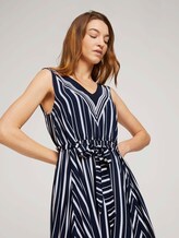 Gemustertes Tuchkleid mit Print - Frauen - navy white vertical stripe Gemustertes Tuchkleid mit Print - Frauen - navy white vertical stripe - 9 - TOM TAILOR