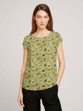 Gemusterte Kurzarmbluse mit LENZING™ ECOVERO™ - Frauen - celery flower paisley design Gemusterte Kurzarmbluse mit LENZING™ ECOVERO™ - Frauen - celery flower paisley design - 1 - TOM TAILOR