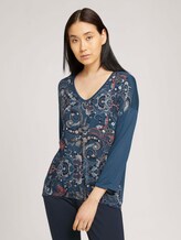Shirt met patroon en LENZING™ ECOVERO™ - Vrouwen - blue apricot paisley design Shirt met patroon en LENZING™ ECOVERO™ - Vrouwen - blue apricot paisley design - 1 - TOM TAILOR