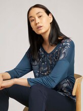 Shirt met patroon en LENZING™ ECOVERO™ - Vrouwen - blue apricot paisley design Shirt met patroon en LENZING™ ECOVERO™ - Vrouwen - blue apricot paisley design - 5 - TOM TAILOR