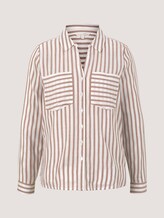 gestreepte overhemdblouse - Vrouwen - brown white vertical stripe gestreepte overhemdblouse - Vrouwen - brown white vertical stripe - 7 - TOM TAILOR Denim