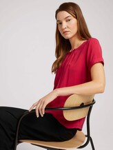 Blouse met korte mouwen en geplooid detail - Vrouwen - Bloody Mary Blouse met korte mouwen en geplooid detail - Vrouwen - Bloody Mary - 5 - TOM TAILOR