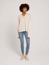 Geraffte Bluse mit Lyocell - Frauen - soft powder beige Geraffte Bluse mit Lyocell - Frauen - soft powder beige - 3 - Mine to five