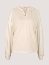 Geraffte Bluse mit Lyocell - Frauen - soft powder beige Geraffte Bluse mit Lyocell - Frauen - soft powder beige - 7 - Mine to five