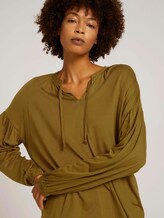 Geraffte Bluse mit Lyocell - Frauen - green clay Geraffte Bluse mit Lyocell - Frauen - green clay - 5 - Mine to five