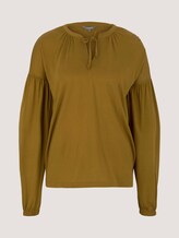 Geraffte Bluse mit Lyocell - Frauen - green clay Geraffte Bluse mit Lyocell - Frauen - green clay - 7 - Mine to five