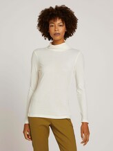 Basic-shirt met lange mouwen en rolkraag - Vrouwen - soft powder beige Basic-shirt met lange mouwen en rolkraag - Vrouwen - soft powder beige - 1 - Mine to five