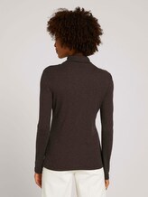 Basic Langarmshirt mit Rollkragen - Frauen - dark oak brown Basic Langarmshirt mit Rollkragen - Frauen - dark oak brown - 2 - Mine to five