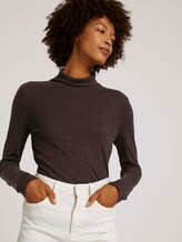 Basic Langarmshirt mit Rollkragen - Frauen - dark oak brown Basic Langarmshirt mit Rollkragen - Frauen - dark oak brown - 5 - Mine to five