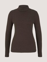 Basic Langarmshirt mit Rollkragen - Frauen - dark oak brown Basic Langarmshirt mit Rollkragen - Frauen - dark oak brown - 7 - Mine to five