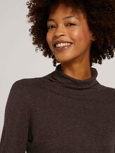 Basic Langarmshirt mit Rollkragen - Frauen - dark oak brown Basic Langarmshirt mit Rollkragen - Frauen - dark oak brown - 9 - Mine to five