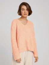 Pullover mit recyceltem Polyester - Frauen - clay rose melange Pullover mit recyceltem Polyester - Frauen - clay rose melange - 1 - TOM TAILOR Denim