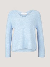 Pullover mit recyceltem Polyester - Frauen - bel air blue melange Pullover mit recyceltem Polyester - Frauen - bel air blue melange - 7 - TOM TAILOR Denim