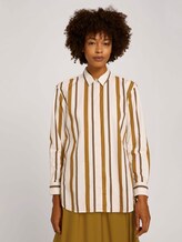 Striped shirt blouse - Women - green beige stripe Striped shirt blouse - Women - green beige stripe - 1 - Mine to five