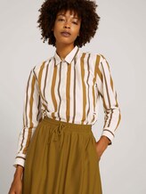 Striped shirt blouse - Women - green beige stripe Striped shirt blouse - Women - green beige stripe - 5 - Mine to five