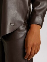 Leren blouse - Vrouwen - dark oak brown Leren blouse - Vrouwen - dark oak brown - 9 - Mine to five
