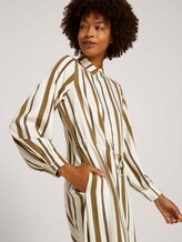 Lange blousejurk met patroon - Vrouwen - green beige stripe Lange blousejurk met patroon - Vrouwen - green beige stripe - 5 - Mine to five