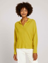 Sweater with collar details - Women - dusty lime Sweater with collar details - Women - dusty lime - 1 - Mine to five