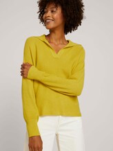 Sweater with collar details - Women - dusty lime Sweater with collar details - Women - dusty lime - 5 - Mine to five