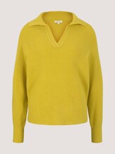 Sweater with collar details - Women - dusty lime Sweater with collar details - Women - dusty lime - 7 - Mine to five