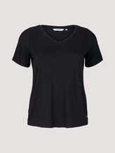 Curvy - T-Shirt mit Spitze - Frauen - Deep Black Curvy - T-Shirt mit Spitze - Frauen - Deep Black - 7 - My True Me
