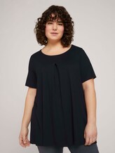 Curvy - T-Shirt mit Kellerfalte - Frauen - Deep Black Curvy - T-Shirt mit Kellerfalte - Frauen - Deep Black - 1 - My True Me