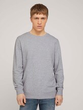 strukturiertes Sweatshirt - Männer - Light Stone Grey Melange strukturiertes Sweatshirt - Männer - Light Stone Grey Melange - 1 - TOM TAILOR Denim