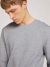 strukturiertes Sweatshirt - Männer - Light Stone Grey Melange strukturiertes Sweatshirt - Männer - Light Stone Grey Melange - 9 - TOM TAILOR Denim