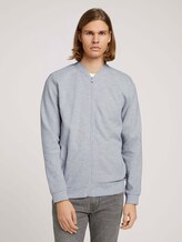 Bomberjacke aus Sweat mit Struktur - Männer - Light Stone Grey Melange Bomberjacke aus Sweat mit Struktur - Männer - Light Stone Grey Melange - 1 - TOM TAILOR Denim