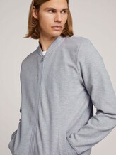 Bomberjacke aus Sweat mit Struktur - Männer - Light Stone Grey Melange Bomberjacke aus Sweat mit Struktur - Männer - Light Stone Grey Melange - 9 - TOM TAILOR Denim