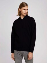 Bomberjacke aus Sweat mit Struktur - Männer - Black Bomberjacke aus Sweat mit Struktur - Männer - Black - 1 - TOM TAILOR Denim