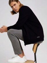 Bomberjacke aus Sweat mit Struktur - Männer - Black Bomberjacke aus Sweat mit Struktur - Männer - Black - 5 - TOM TAILOR Denim