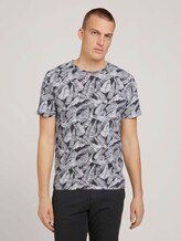 gemustertes T-Shirt - Männer - tarmac grey leaf design gemustertes T-Shirt - Männer - tarmac grey leaf design - 1 - TOM TAILOR