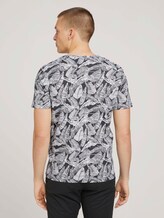 gemustertes T-Shirt - Männer - tarmac grey leaf design gemustertes T-Shirt - Männer - tarmac grey leaf design - 2 - TOM TAILOR