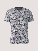 gemustertes T-Shirt - Männer - tarmac grey leaf design gemustertes T-Shirt - Männer - tarmac grey leaf design - 7 - TOM TAILOR